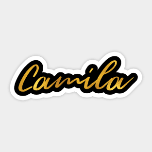 Camila Name Hand Lettering in Faux Gold Letters Sticker